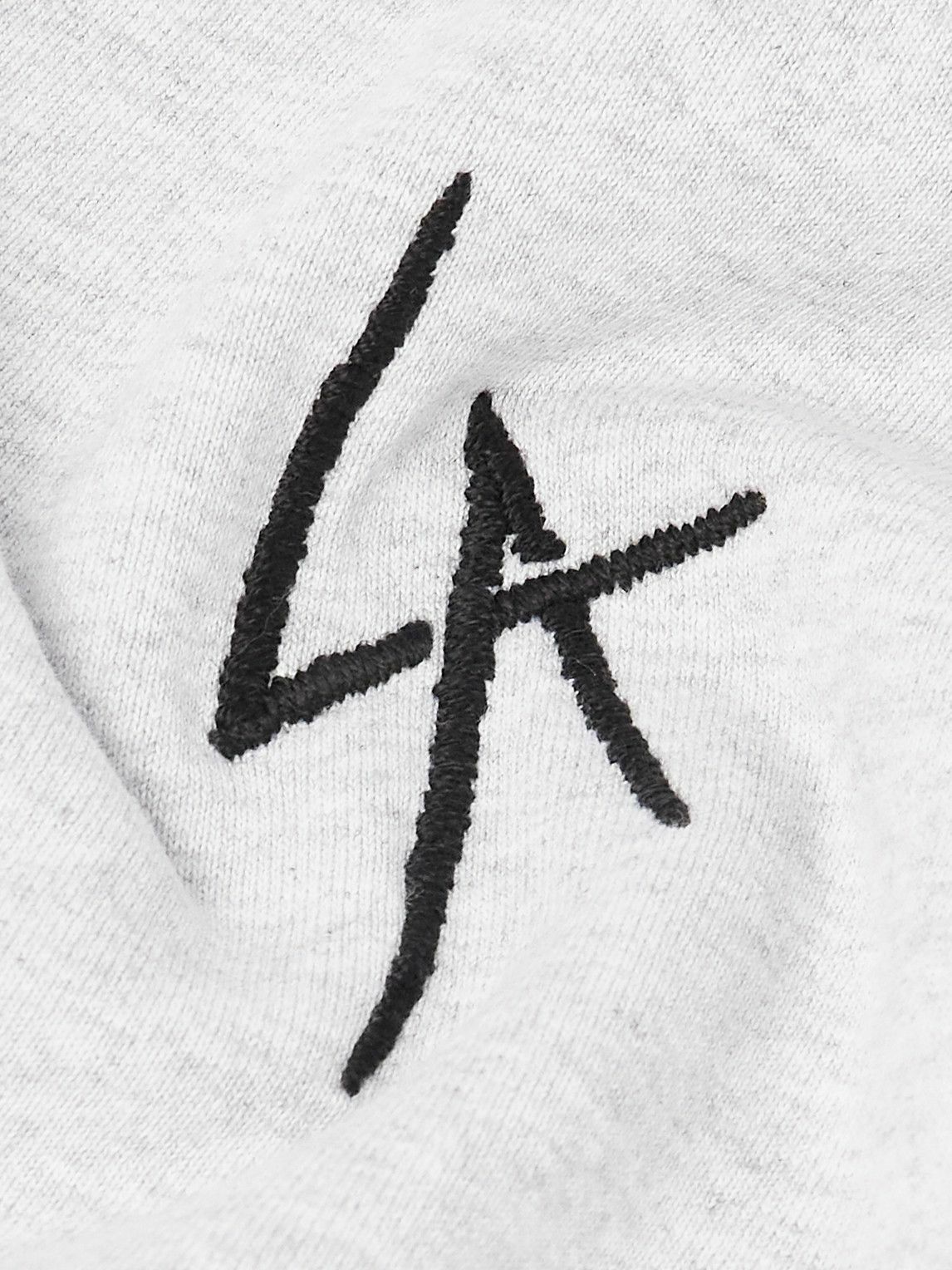 Local Authority LA - LA Slash Logo-Embroidered Cotton-Jersey Sweatshirt - Gray