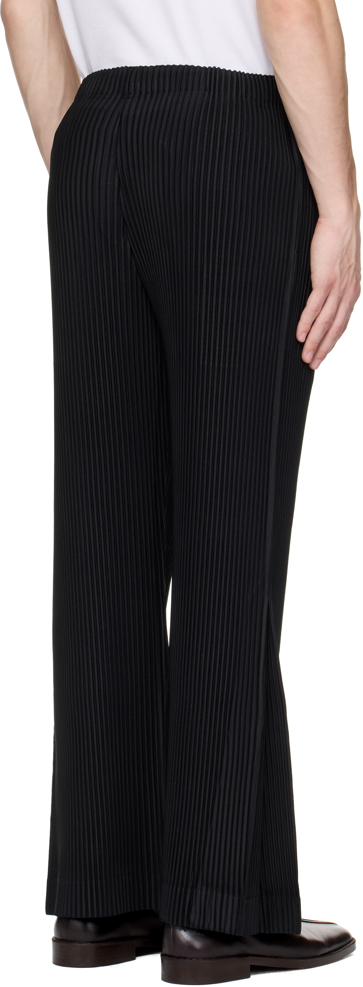 HOMME PLISSÉ ISSEY MIYAKE Black Pleats Bottoms 3 Trousers Homme