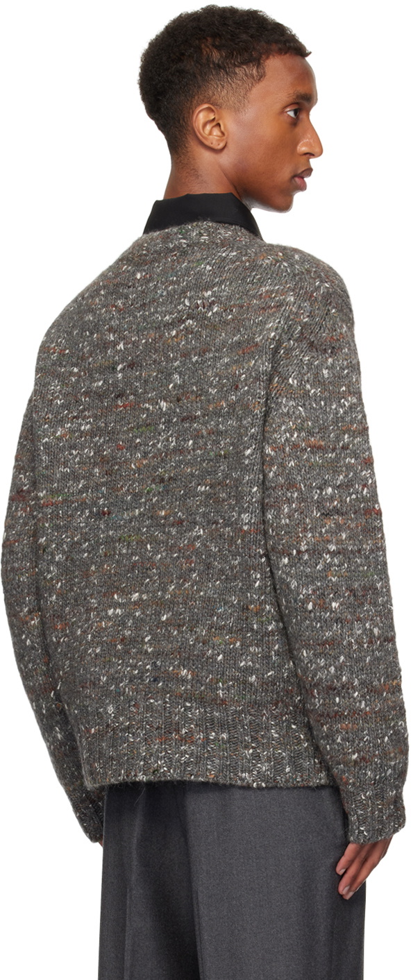 Róhe Gray Relaxed Mouline Knitted Crew Neck Sweater
