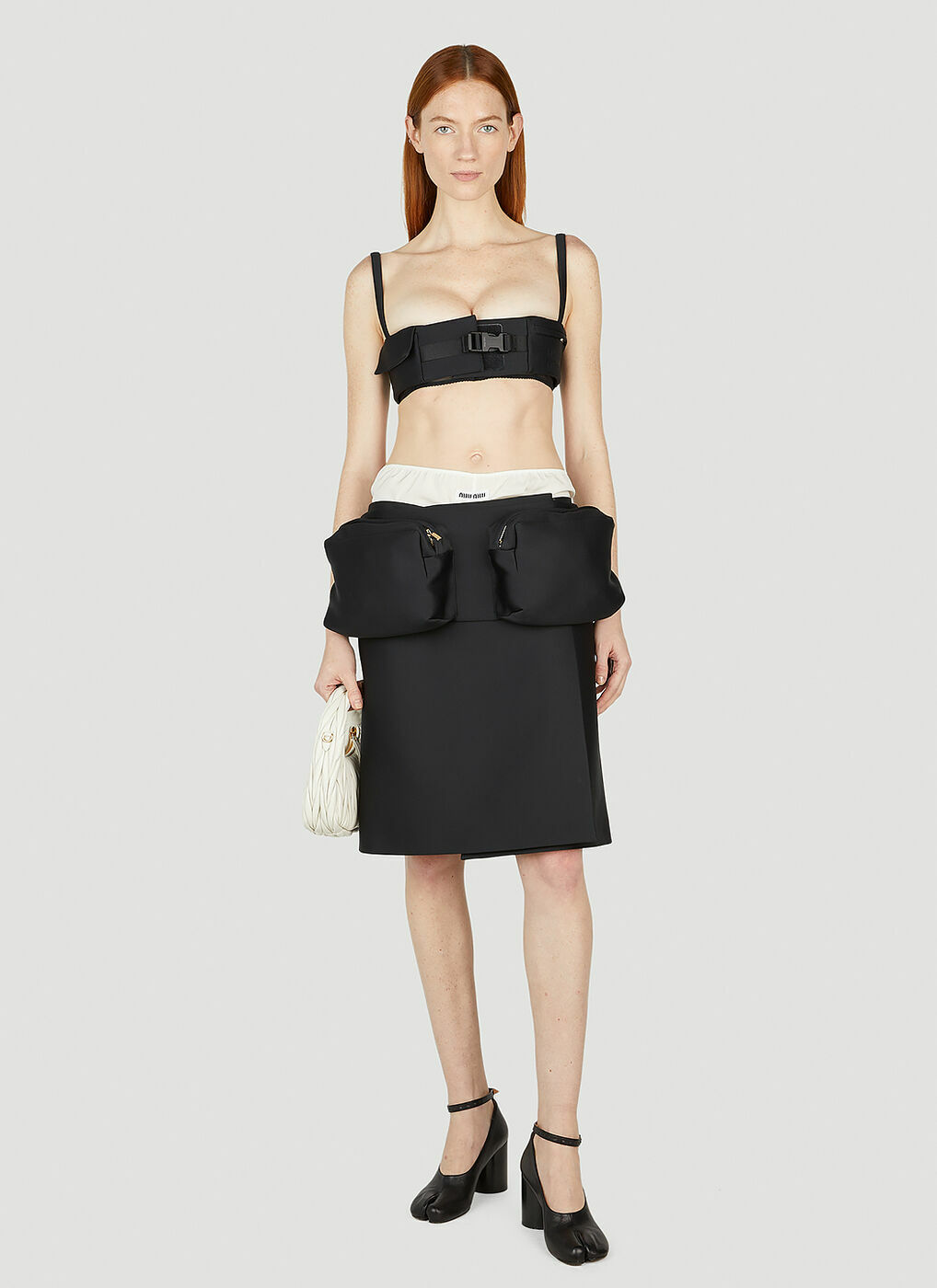 Miu Miu - Patch Pocket Mini Skirt in Black Miu Miu