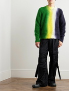 Sacai - Tie-Dyed Wool-Blend Sweater - Green