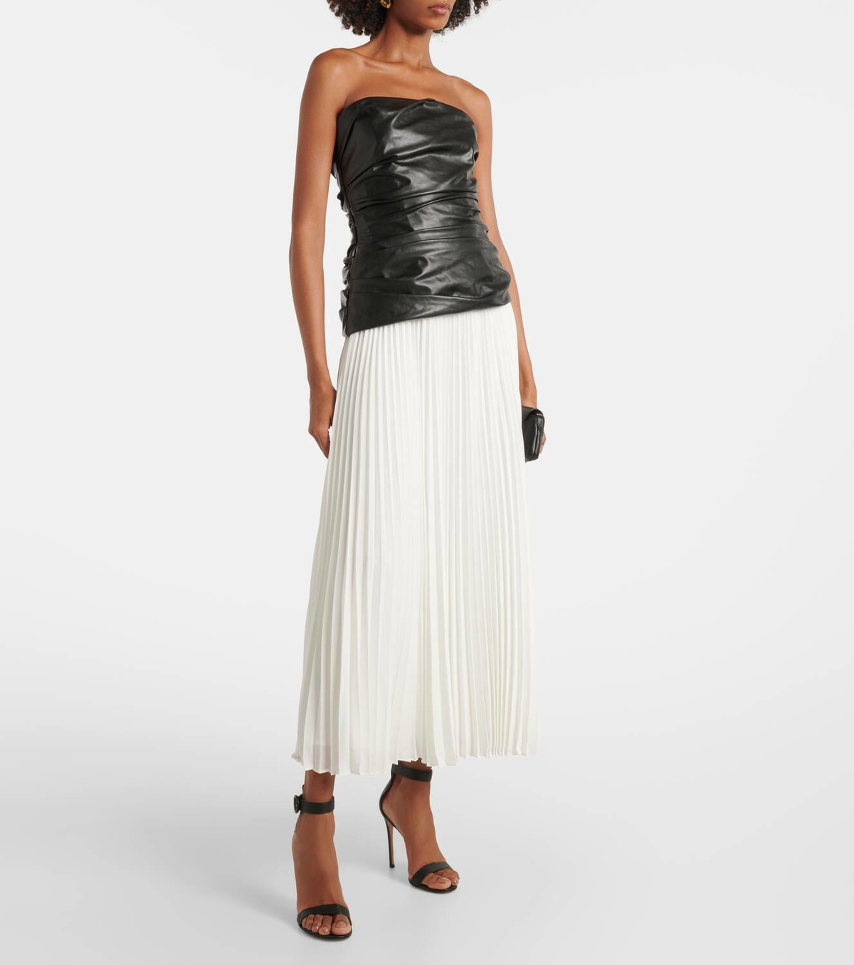 Simkhai Arie strapless faux leather midi dress Simkhai Simkhai Arie strapless faux leather midi dress Simkhai