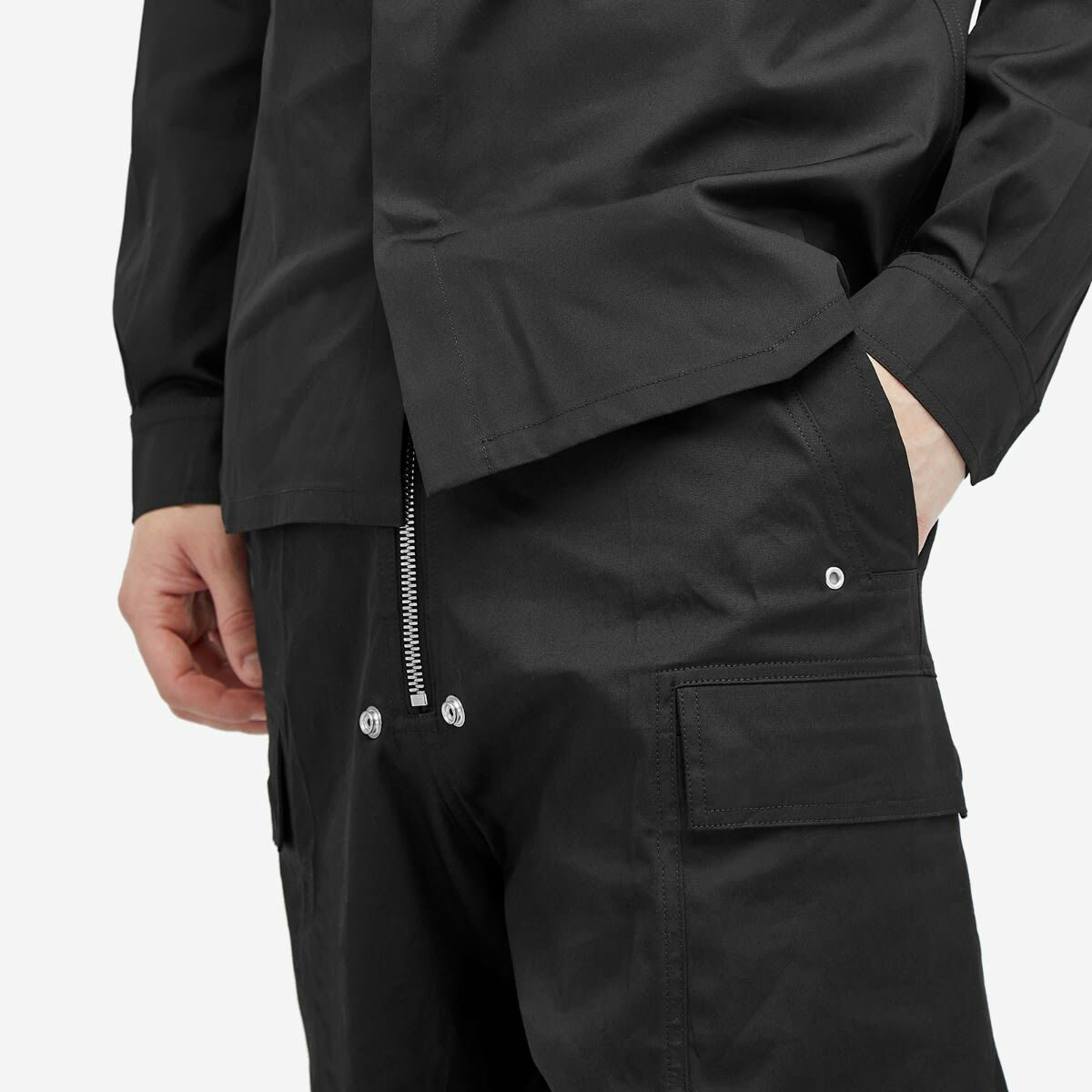 Rick Owens Men S Heavy Cotton Poplin Cargobelas In Black Rick Owens