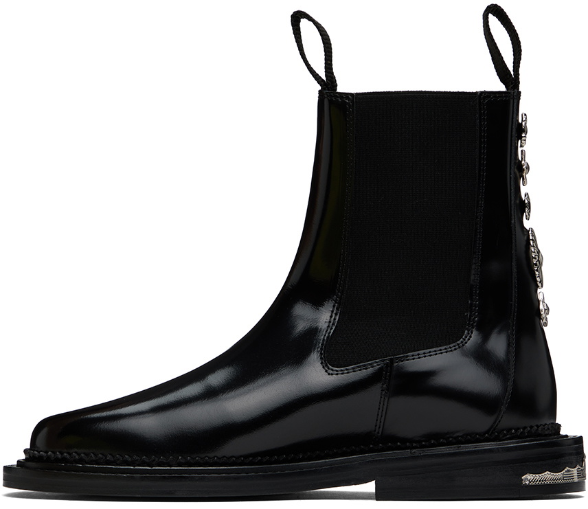 Toga Virilis Black Side Gore Chelsea Boots