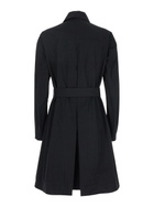 Merci Black Trench Coat With Classic Collar And Adjustable Belt In Fabric Woman