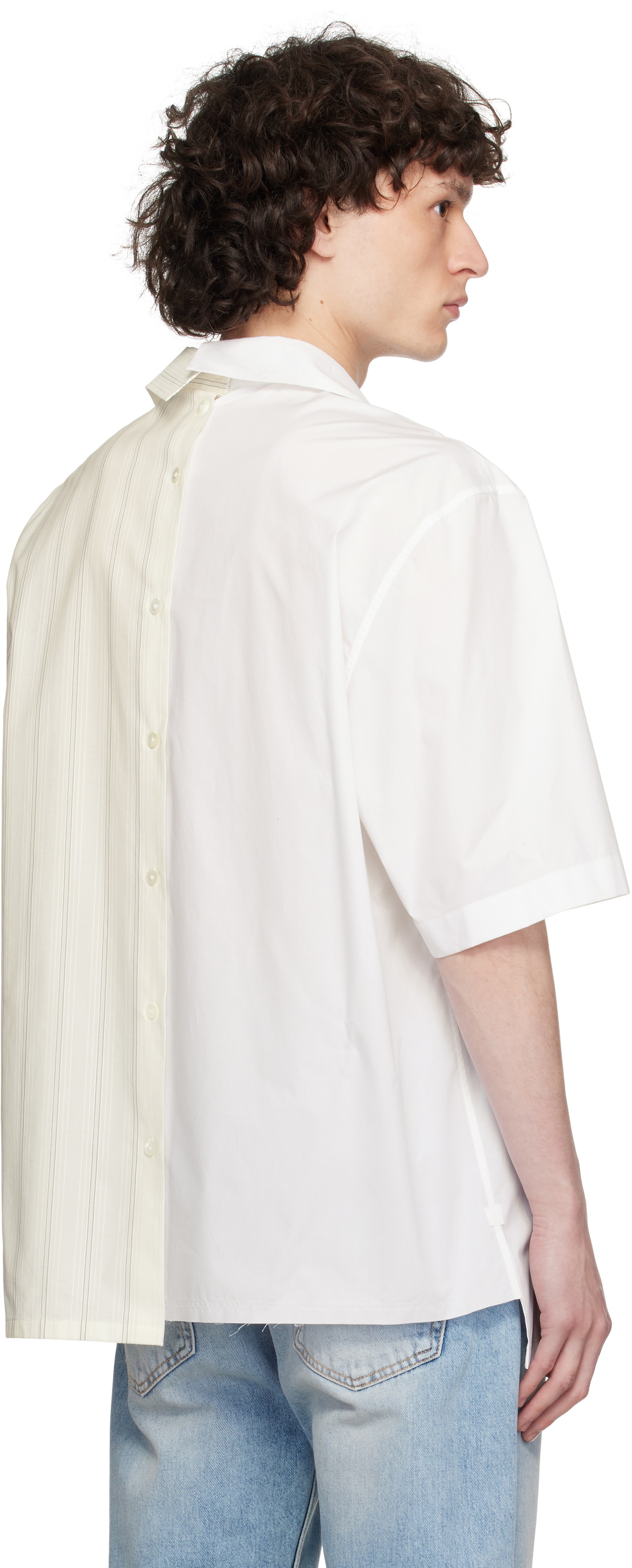 特価商品  Lanvin Off-White Lanvin Shirt Asymmetric Printed トップス
