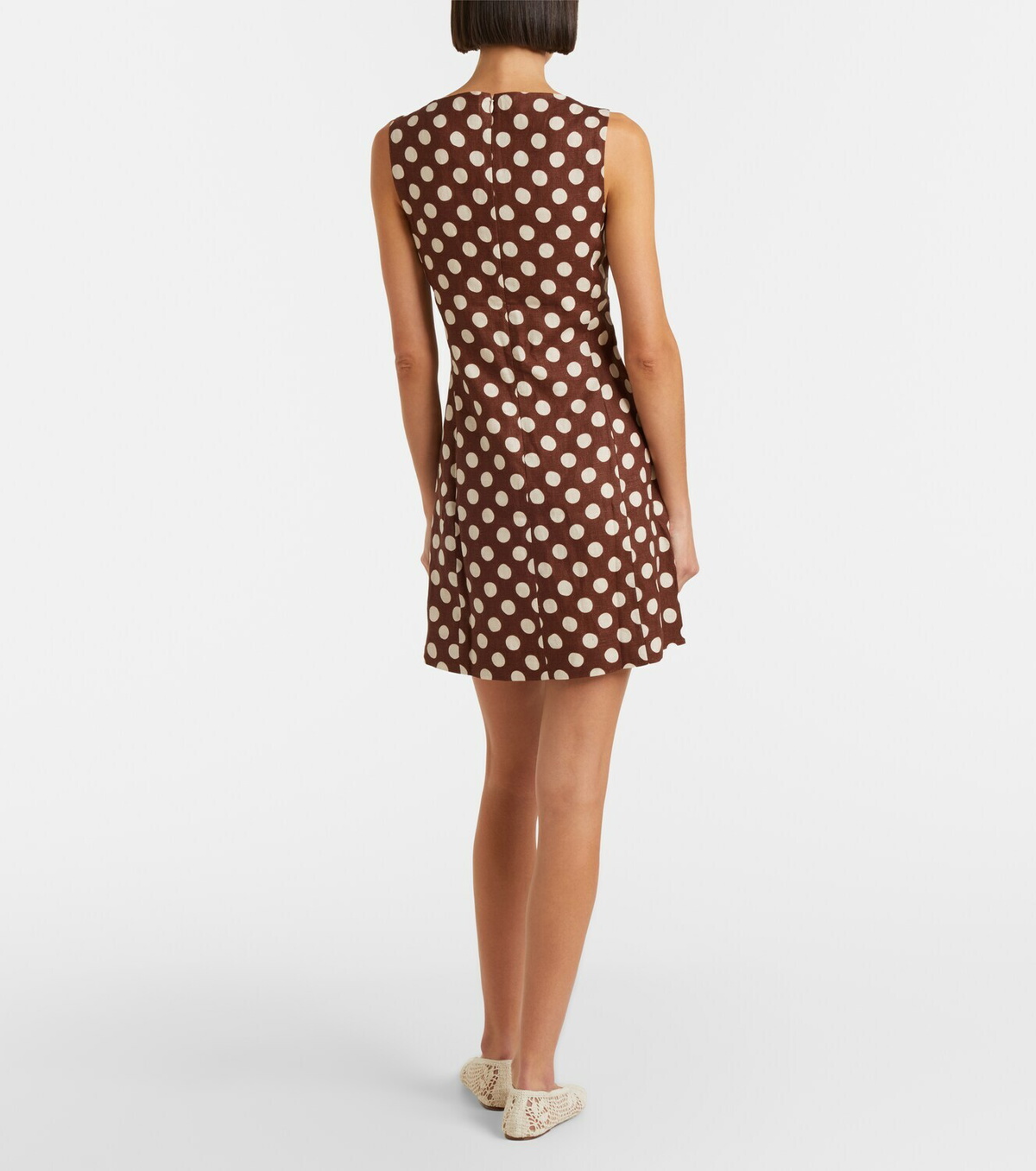 Faithfull Lydie polka-dot linen minidress