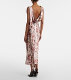 Acne Studios Scarf-detail floral midi dress