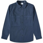 NN07 Men's Freddy Twill Patch Pocket Shirt in Navy Blue