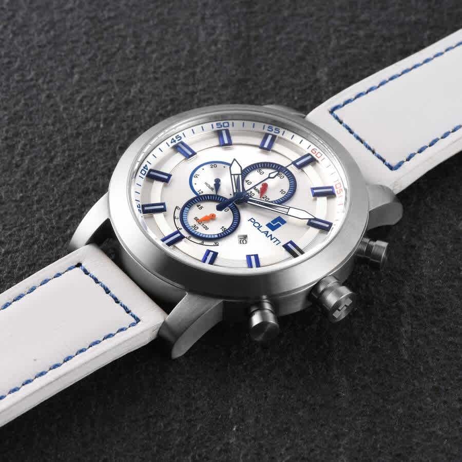 Polanti Rogue Chronograph Quartz White Dial Mens Watch RG0001W-SS