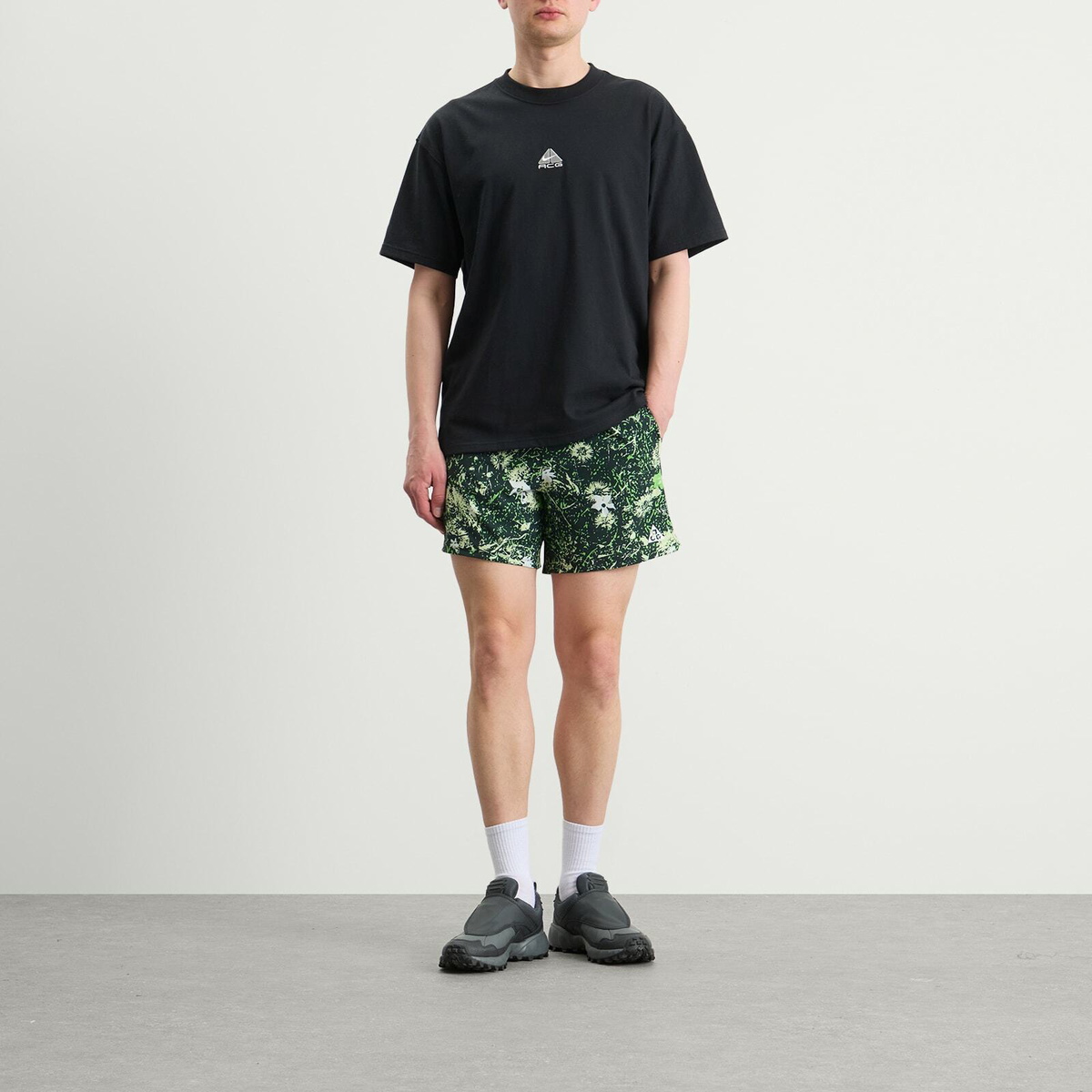Nike Men's ACG All Over Print Short in Mean Green/Black Spruce/Summit White