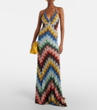 Missoni Open-back lamé maxi dress