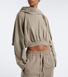 Rick Owens DRKSHDW cropped cotton jersey hoodie