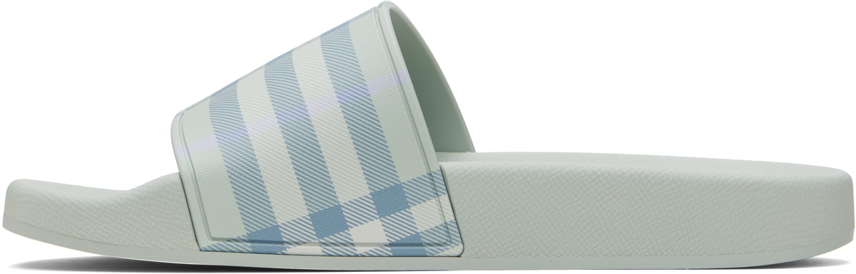 Burberry Green Check Slides