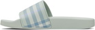 Burberry Green Check Slides