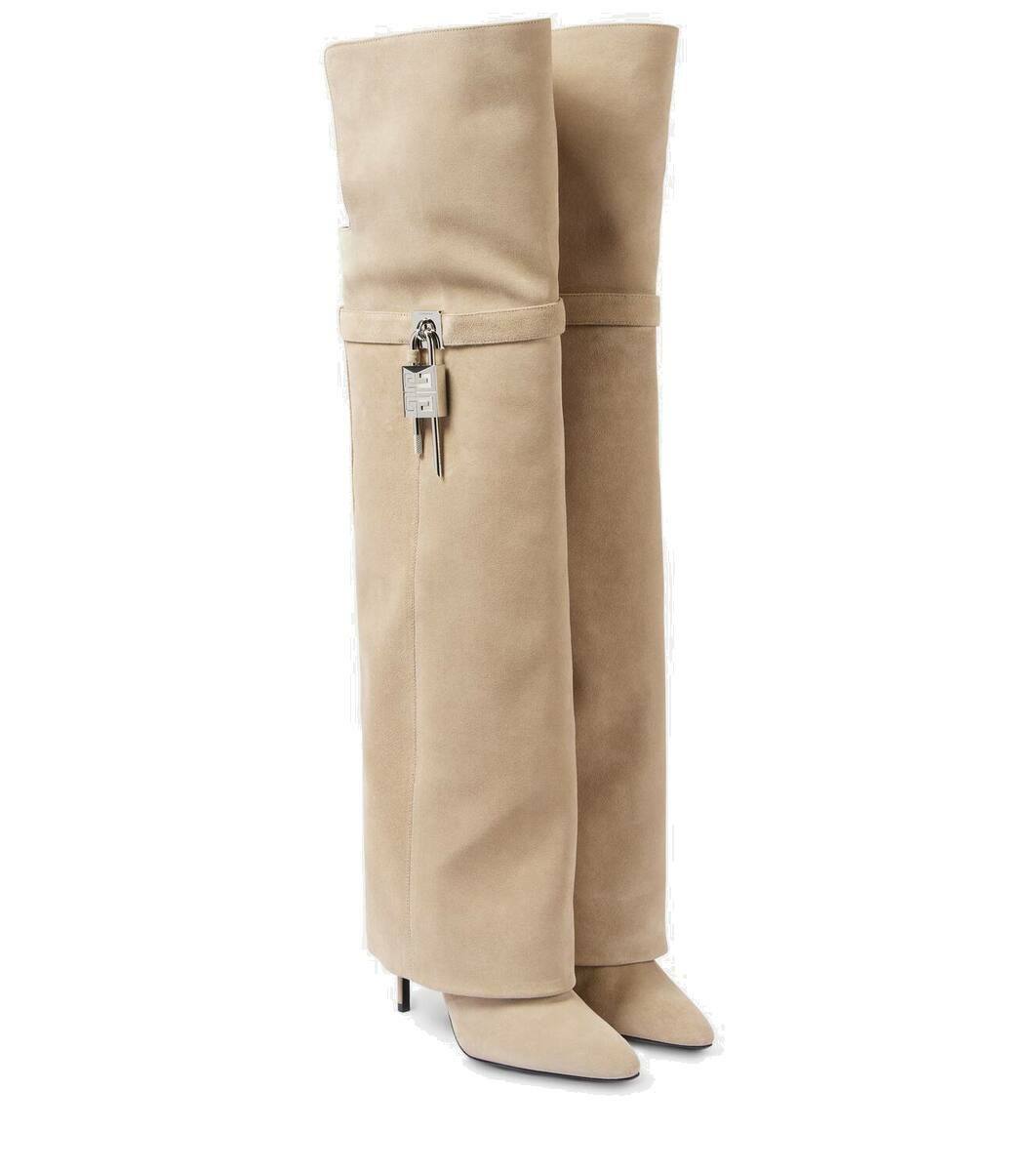 Givenchy Shark Lock 95 leather knee-high boots Givenchy