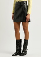 Kitri Marla Faux Leather Mini Skirt Black