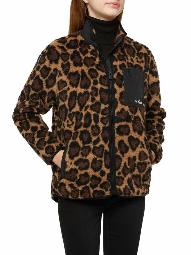 Photo: MC2 Saint Barth Teddy-fleece Jacket Keystone With Leopard Print