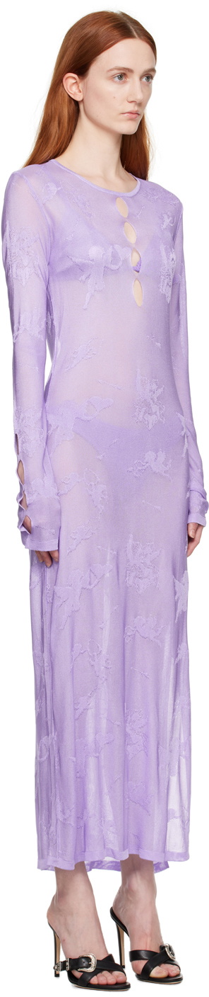 Marco Rambaldi Purple Cutout Midi Dress