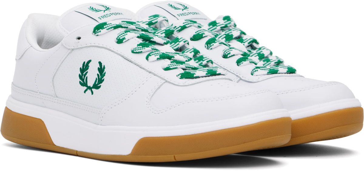 Fred Perry White & Green B300 Sneakers