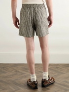 Bottega Veneta - Straight-Leg Checked Woven Shorts - Brown