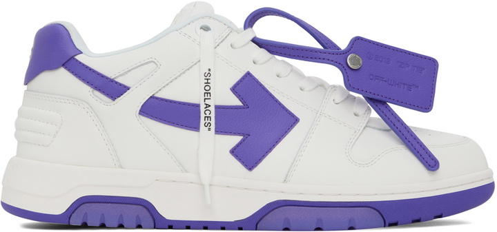 Photo: Off-White White & Purple Out Of Office Sneakers