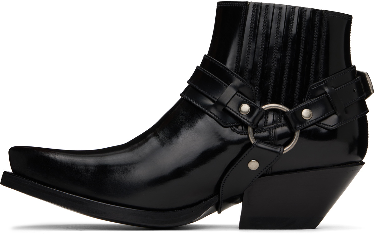 Versace Black Texano Ankle Chelsea Boots