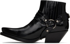 Versace Black Texano Ankle Chelsea Boots