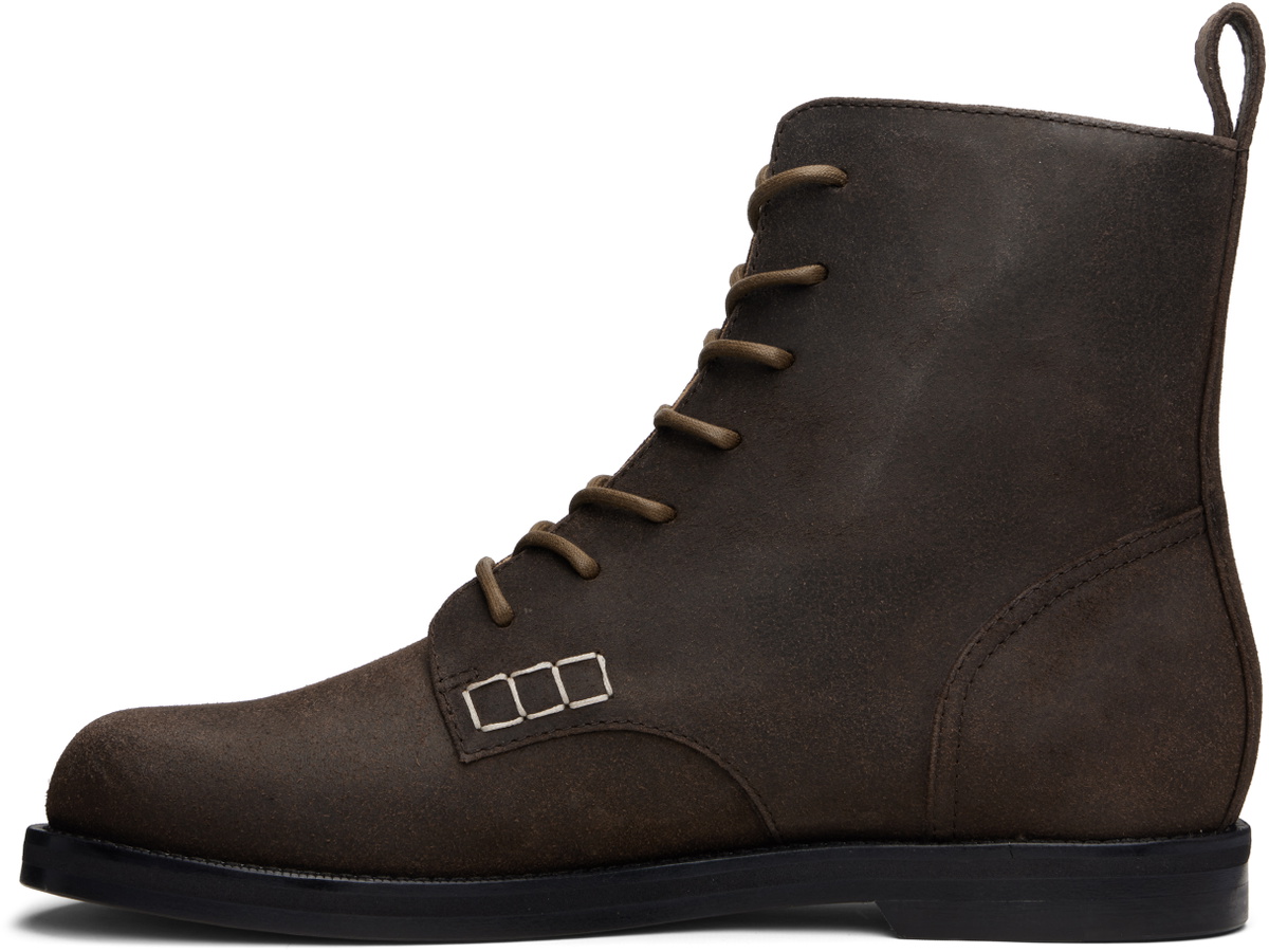 JW Anderson Brown Loafer Lace-Up Boots