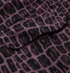 Wacko Maria - Camp-Collar Printed Cotton-Corduroy Shirt - Men - Purple