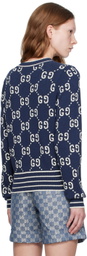 Gucci Navy GG Cardigan