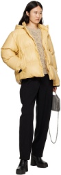 Stella McCartney Yellow Press-Stud Faux-Leather Puffer Jacket