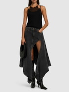 Y/PROJECT Asymmetric High Rise Denim Midi Skirt