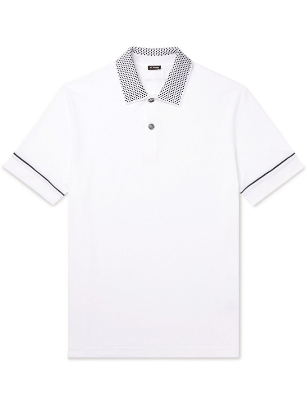 Photo: KITON - Contrast-Detailed Cotton Polo Shirt - White - S
