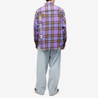 Men's AAPE Check Flannel Shirt in Purple (Brown)