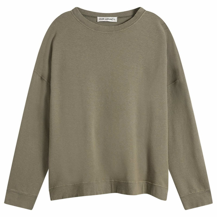 Photo: Our Legacy Men's Worn Slack Sweatshirt in Olive