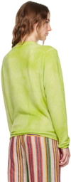 The Elder Statesman Green Heart Dye Sweater