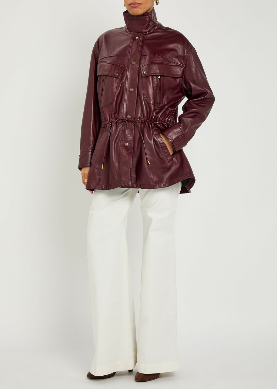 Chloe Quilted Leather Jacket Brown
