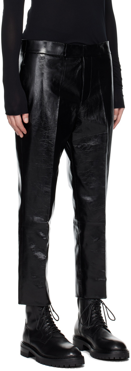 SAPIO Black Vitellino Leather Pants