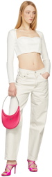 Rokh White Bustiere Corset Long Sleeve T-Shirt
