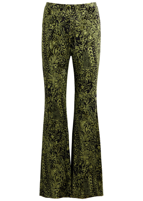 Photo: Diane Von Furstenberg Ruthette Printed Flared Velvet Trousers Multicoloured