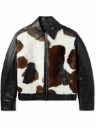 Givenchy - Slim-Fit Belted Cow-Print Calf Hair and Leather Jacket - Brown
