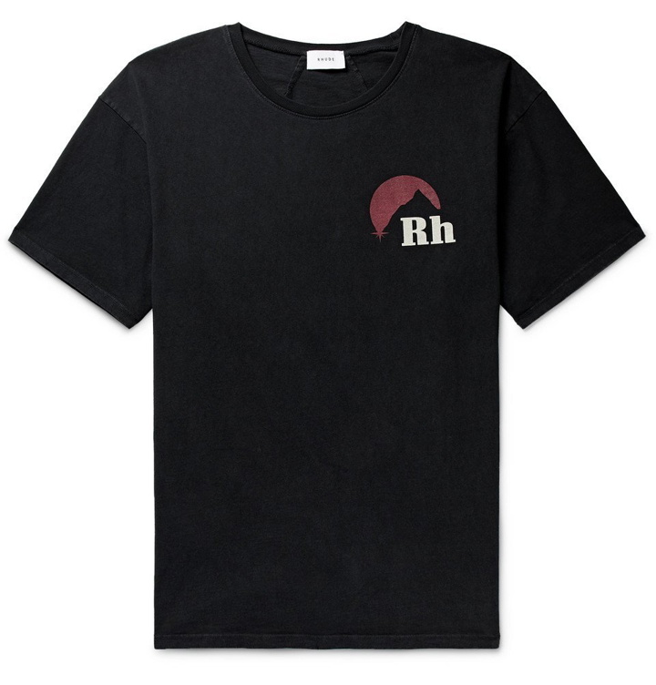 Photo: Rhude - Printed Cotton-Jersey T-Shirt - Black