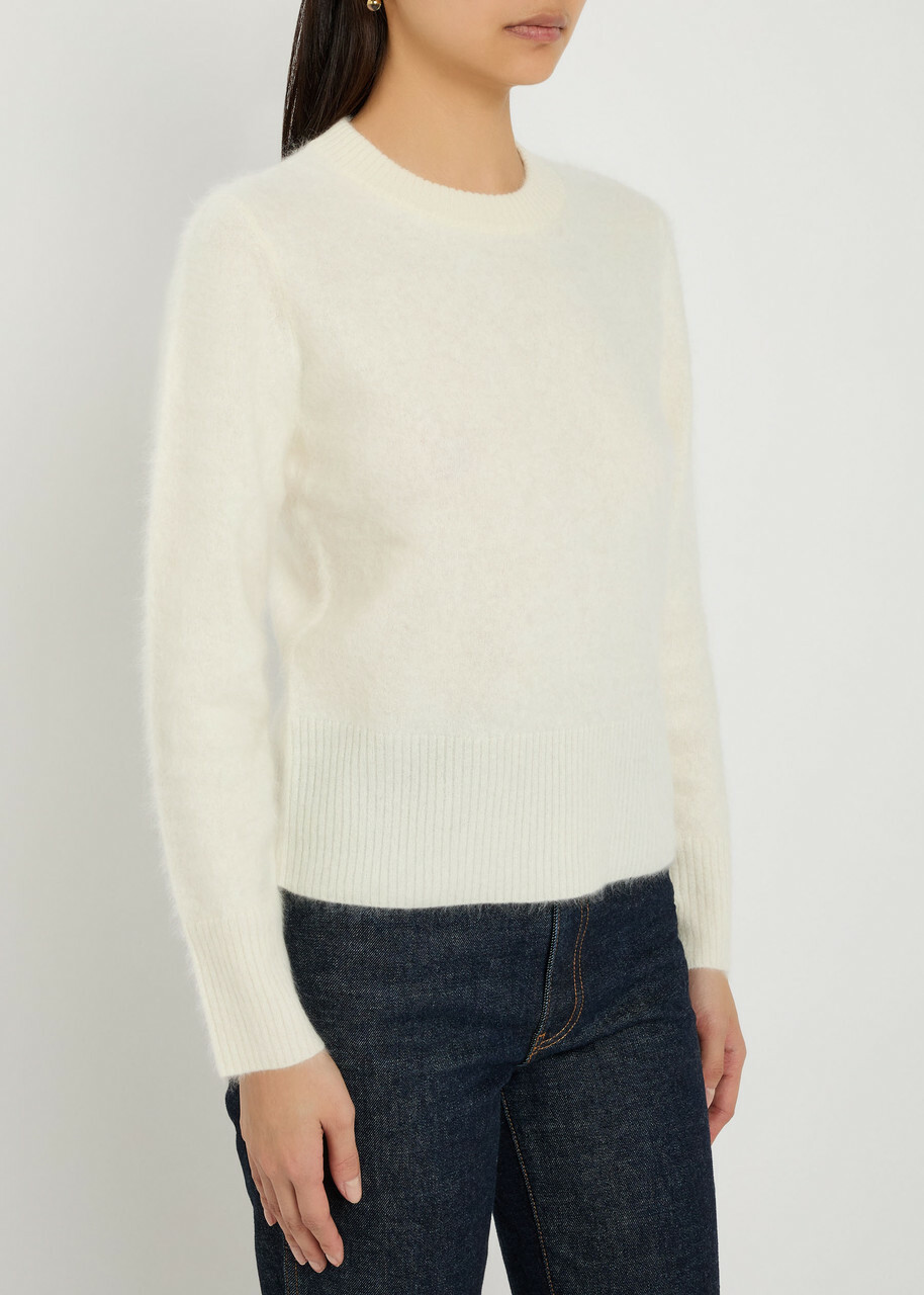 Veronica Beard Pippen Brushed Cashmere Jumper Ivory