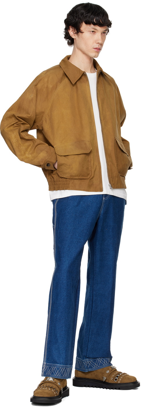 Bode Blue Embroidered Knolly Brook Jeans