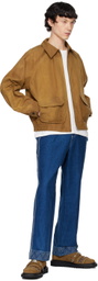 Bode Blue Embroidered Knolly Brook Jeans