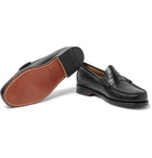 G.H. Bass & Co. - Weejuns Larson Croc-Effect Leather Penny Loafers - Black