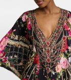Camilla Embellished floral silk kaftan