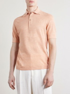 Brunello Cucinelli - Linen and Cotton-Blend Polo Shirt - Orange