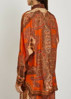 Zimmermann Mohon Printed Silk Shirt Orange